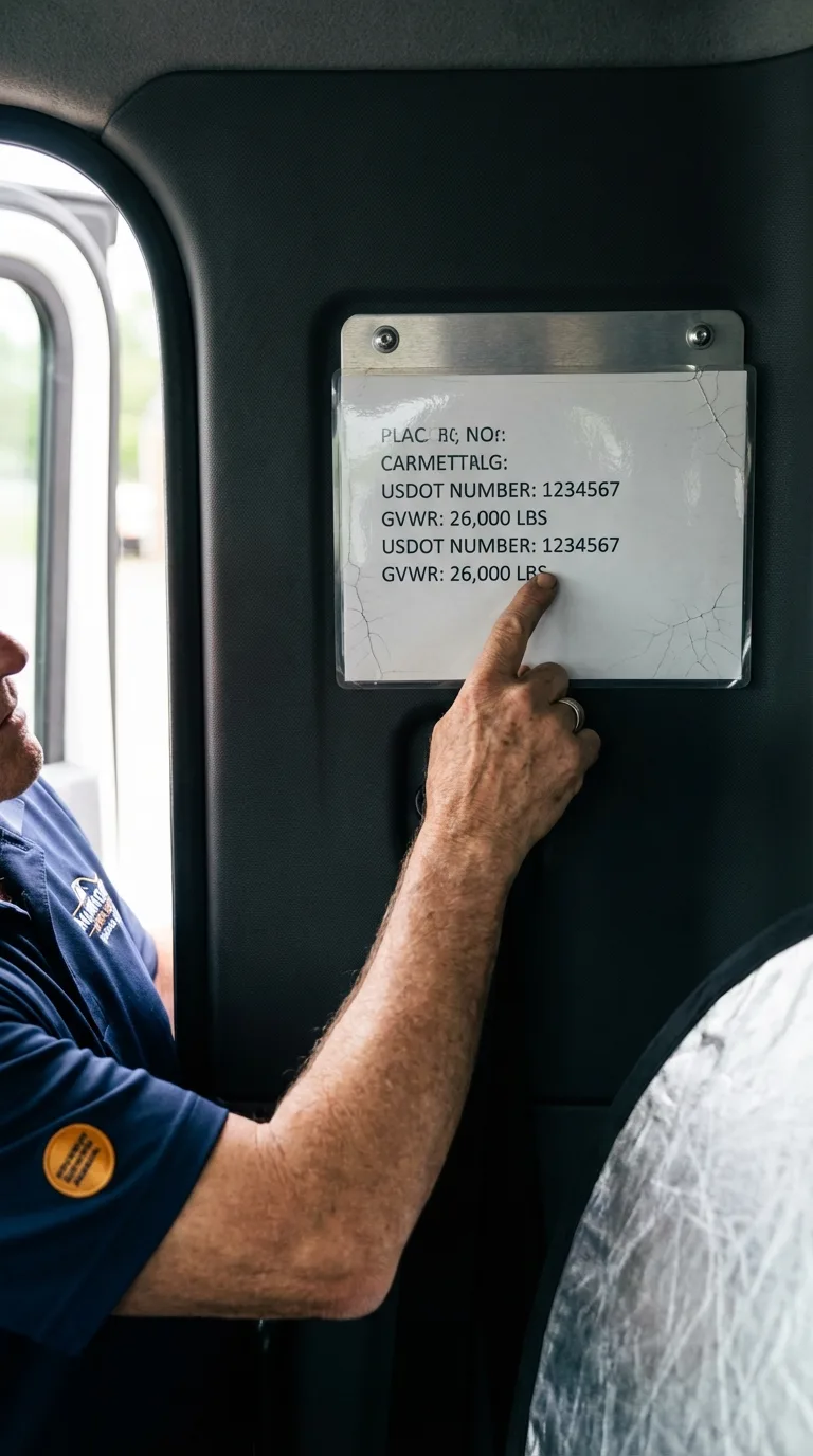 USDOT licensing placard verification in Prentiss